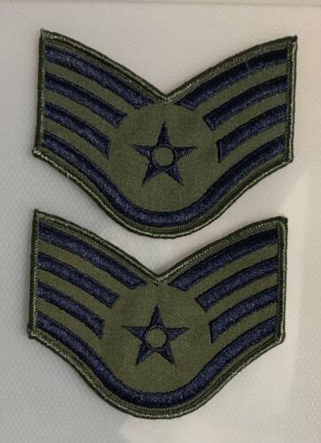 Usaf Staff Sergeant Chevrons Airforce Subdued Cloth Insignia Pair Rank