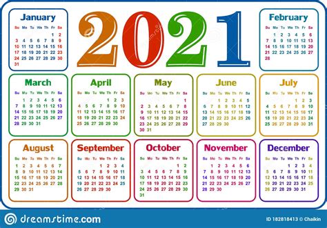 The calendar date allows the specific day to be identified. Calendar for 2021. stock vector. Illustration of decade - 182818413