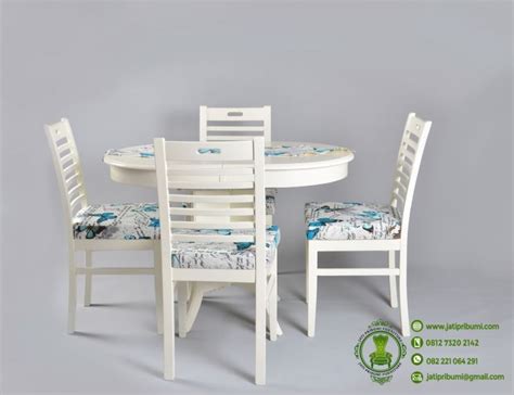 meja makan minimalis warna putih  kayu berkualitas home decor