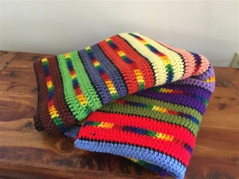 Colorful Afghan Mexican Blanket By Indigovintagegoods On Etsy Crochet