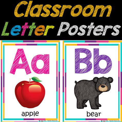 Alphabet Letter Posters For Classroom Decor Alphabet Chart Back To