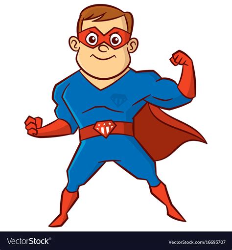 Superhero Man Cartoon Character Royalty Free Vector Image