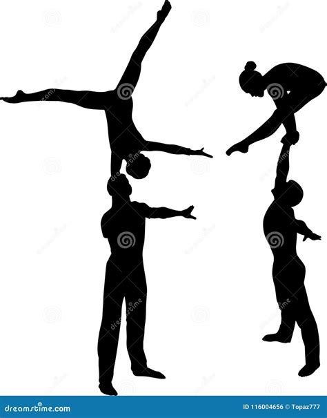 Gymnasts Acrobats Vector Isolated On White Background Stock Vector Illustration Of Circus