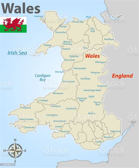 Click full screen icon to open full mode. Map Of Wales Stock Illustration - Download Image Now - iStock