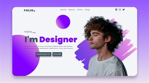 Animated Portfolio Website Template In Html Css And Js Personal