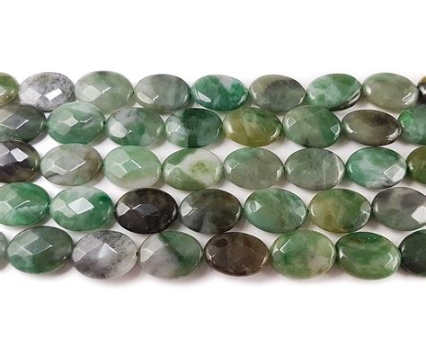 13x18mm Sinkiang Jade Faceted Oval Beads Genuine Gemstone Natural