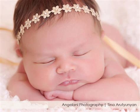 Flower Headband With Swarovski Crystals Baby Girls Etsy