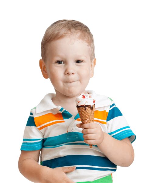 Happy Kid Boy Eating Ice Cream Uncle Louie G