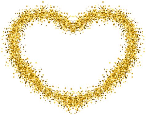 Decorative Gold Heart Transparent Image png image