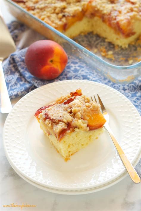 Peach Streusel Cake Easy And Perfect For Summer The Busy Baker