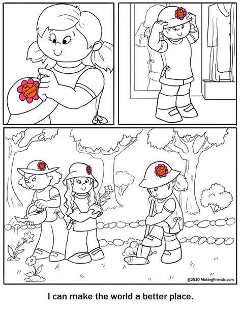 Girl Scout Daisy Flower Friends Coloring Pages