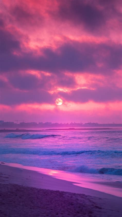 Sunset Horizon Afterglow Body Of Water Sea Wallpaper For Android