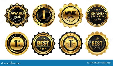 Golden Winner Badges Retro Gold Quality Stamp Exclusive Circle Badge