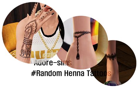 Adore Sims — Random Henna Tattoos Yaaf Only Sim3pack