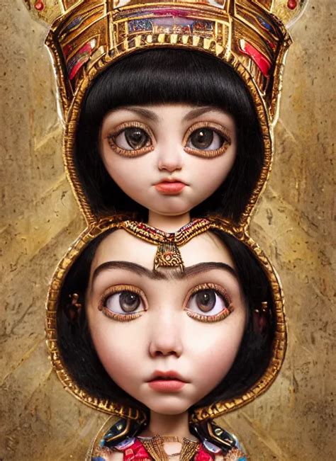 Closeup Portrait Of Tin Toy Cleopatra Bikin Girl Trap Stable