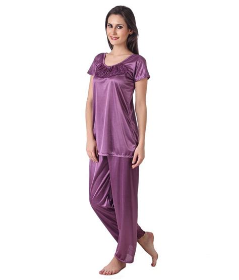 Buy Masha Purple Satin Nightsuit Sets Online At Best Prices In India Snapdeal