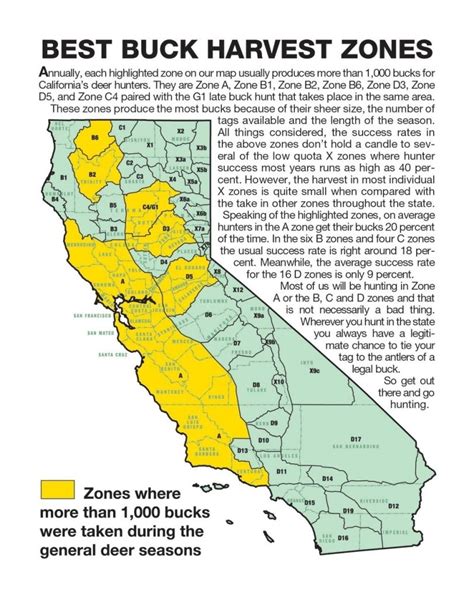 California Hunt Zone D9 Deer Map Of Hunting Zones In