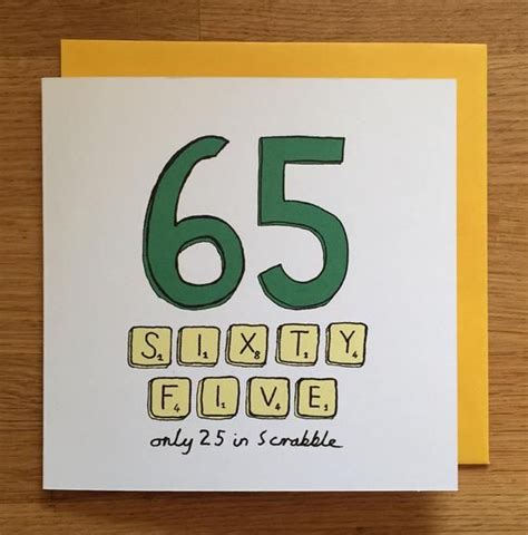 65th Birthday Card 65 65th Scrabble Etsy 65th Birthday Cards