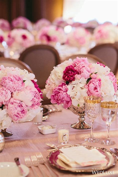 Pink Peony Perfection ~ Wedluxe Magazine Peonies Wedding Table