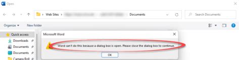 Why Word Has A Problem With An Open Dialog Box Office Watch