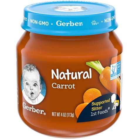 Gerber 1st Foods Natural Carrot Baby Food 4 Oz Jar