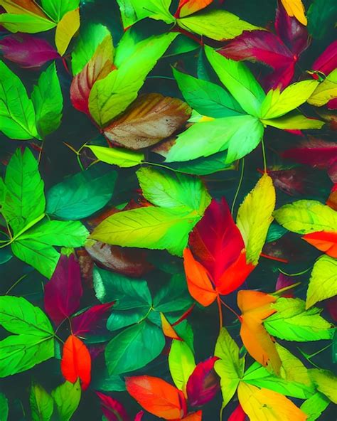 Premium Photo Colorful Leaves Photography