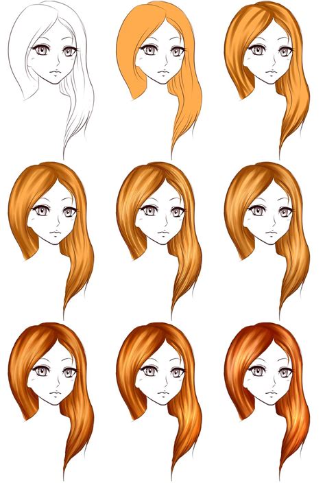 Hair Steps By Maruvie On Deviantart Drawing Hair Tutorial How To Draw Hair Step By Step
