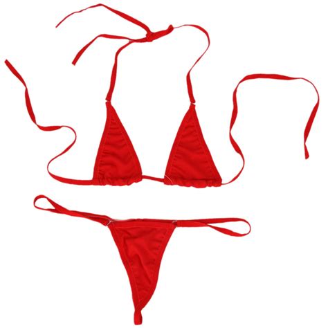 Women Micro G String Bikini 2 Piece Swimsuit Sheer Extreme Mini Thong
