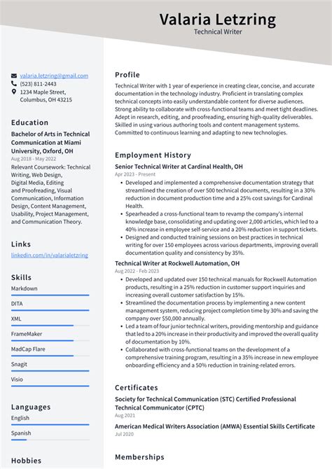 Technical Writer Resume Examples And Templates Resumecat