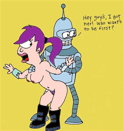 Rule 34 Bender Bending Rodriguez Breasts Female Futurama Purple Hair Robot Tagme Turanga Leela