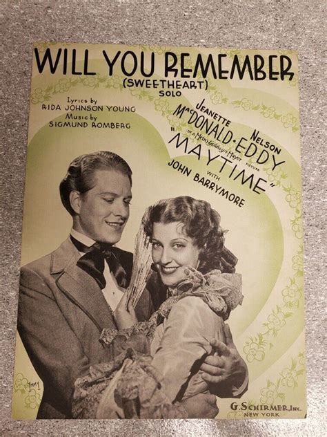 Will You Remember Sweetheart Solo Vintage Sheet Music Ebay