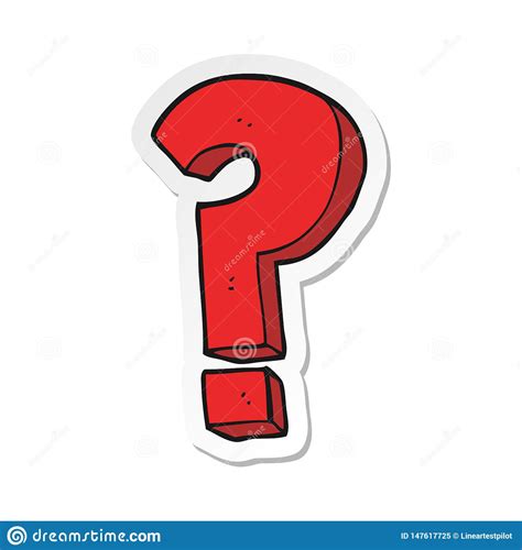 sticker of a cartoon question mark symbol stock vector illustration of question freehand