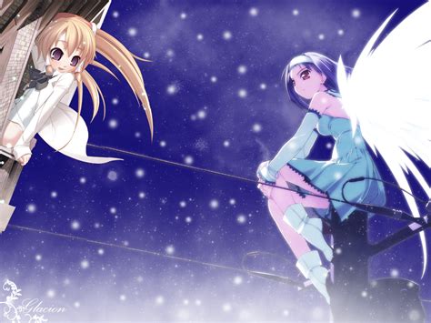 Anime Snow Angel N Little Girl By Glacion On Deviantart