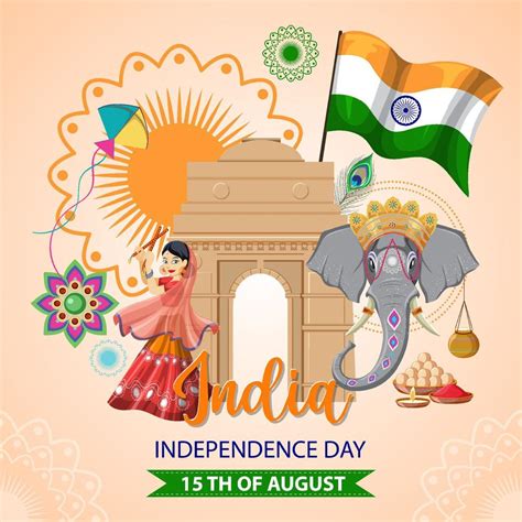 India Independence Day Poster 7092034 Vector Art At Vecteezy