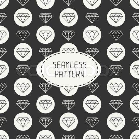 Vector Seamless Retro Pattern With Vintage Hipster Diamond For