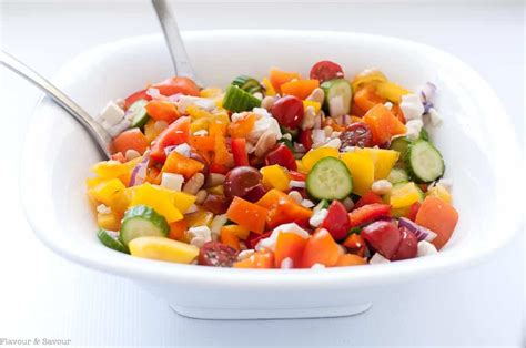 Mediterranean Chopped Salad With Cannellini Beans Flavour And Savour