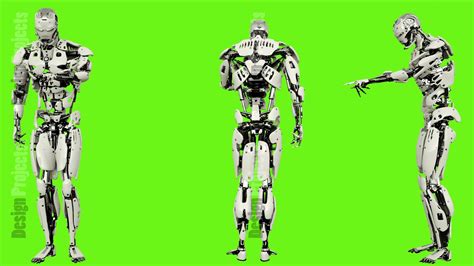 Robot Android Is Entering Code Realistic Looped Motion On