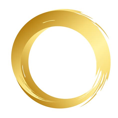 Brush Stroke And Gold Circle Element 18749407 Png
