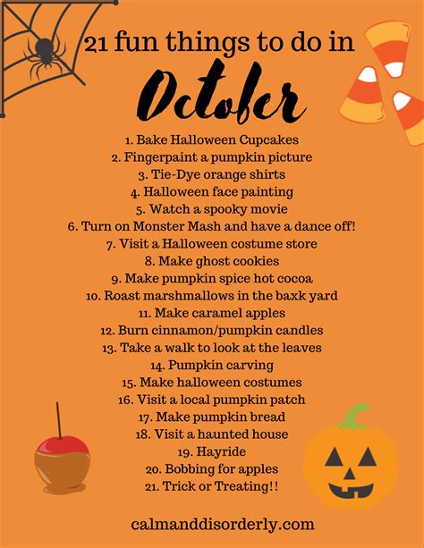 21 Fun Things To Do In October Herbst Halloween Herbst Bucket List
