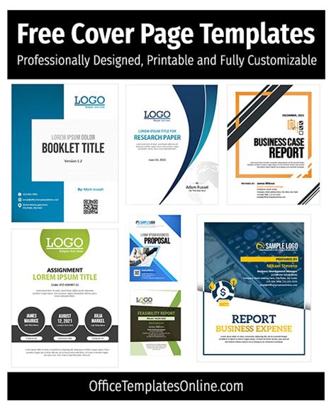 8 Free Creative Cover Page Templates For Ms Word