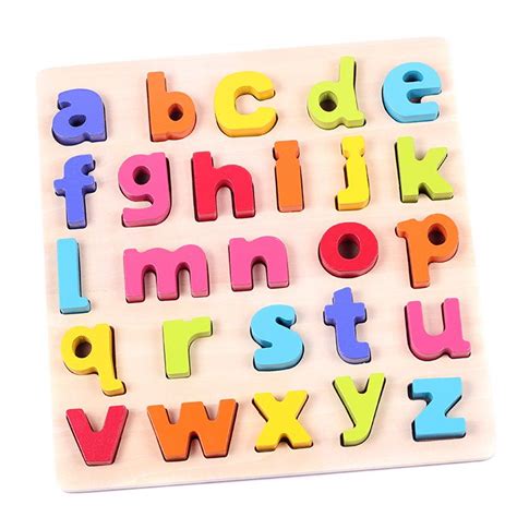 Wooden Toy - Alphanbets Puzzle | Wooden alphabet puzzle, Wooden