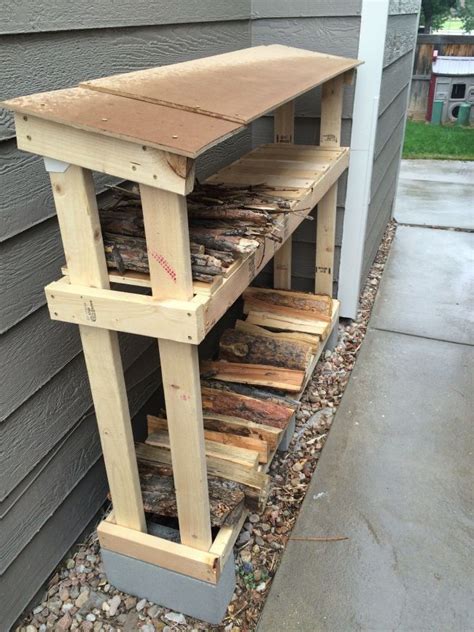 You need concrete blocks for the base, and then, long 4×4 studs and some 2×4 that stands upright and goes into the cinder blocks for balance. 21 Creative DIY Firewood Rack Designs Ideas for Outdoor ...