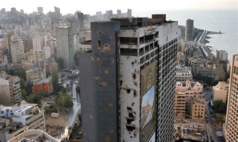 Holiday Inn Hotel In Beirut Lebanon Damaged By The Lebanese Civil