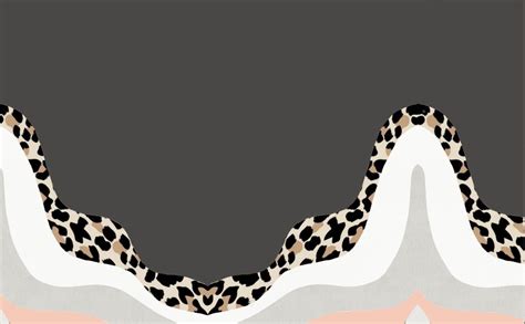 An Animal Print Pattern On A Black Background With Pink And White