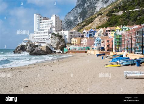 Catalan Bay On The East Shore Of Gibraltar With The Prominent Caleta