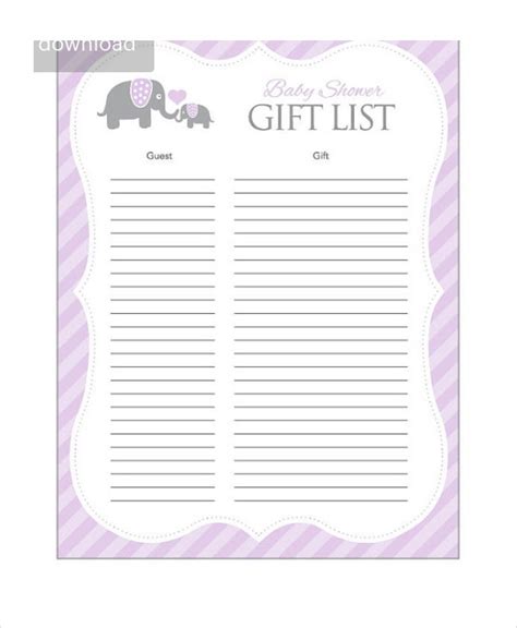 Baby Shower Checklist 6 Free Pdf Psd Documents Download