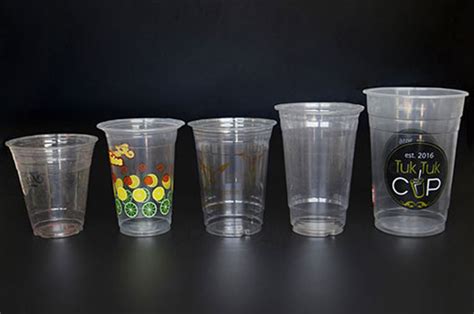 Custom Disposable Clear Plastic Cups With Customized Logo Printing For Milk Tea Coffee