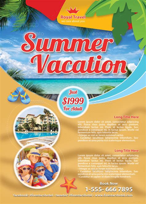Travel Summer Vacation Flyer Template 83 By 21min Graphicriver
