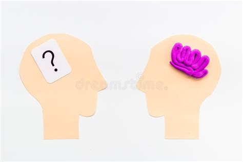 Human Connection And Communication Brain On Two Paper Human Heads