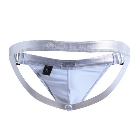 sexy mens club briefs low rise wetlook underwear fetish gays open back panties faux leather